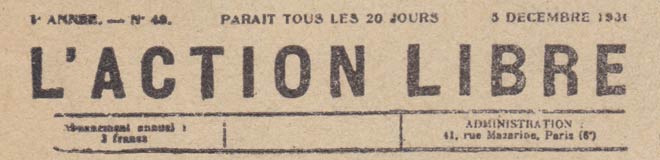 journal " l'Action libre"