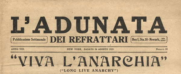 journal "L'Adunata dei Refrattari de 1929