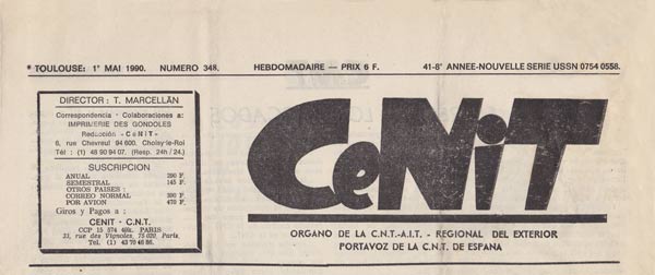 journal "Cenit" n348 du 1er mai 1990