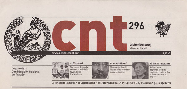 journal "CNT" n296 de d&eacute;c&eacute;mbre 2003