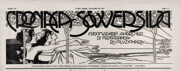 journal "Cronaca  Sovversiva" n&deg;3 du 20 janvier 1917