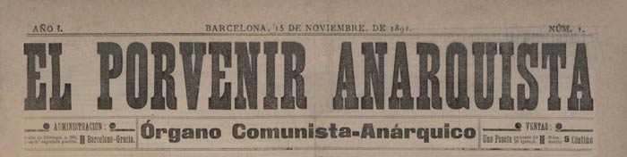 journal "El Porvenir Anarquista" n1