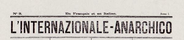 journal L'internazionale anarchico n&deg; 3