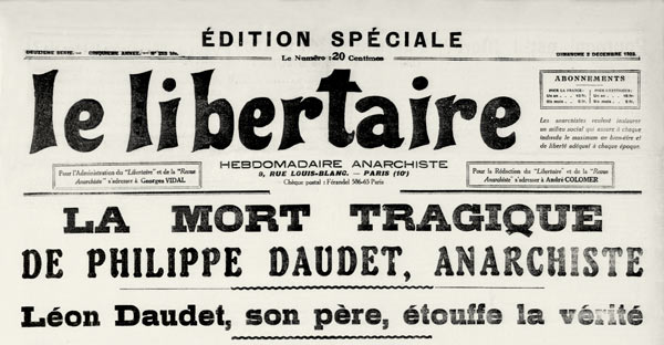 journal "Le Libertaire" affaire Daudet