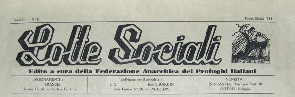 journal" Lotta Socialli" de mars 1934